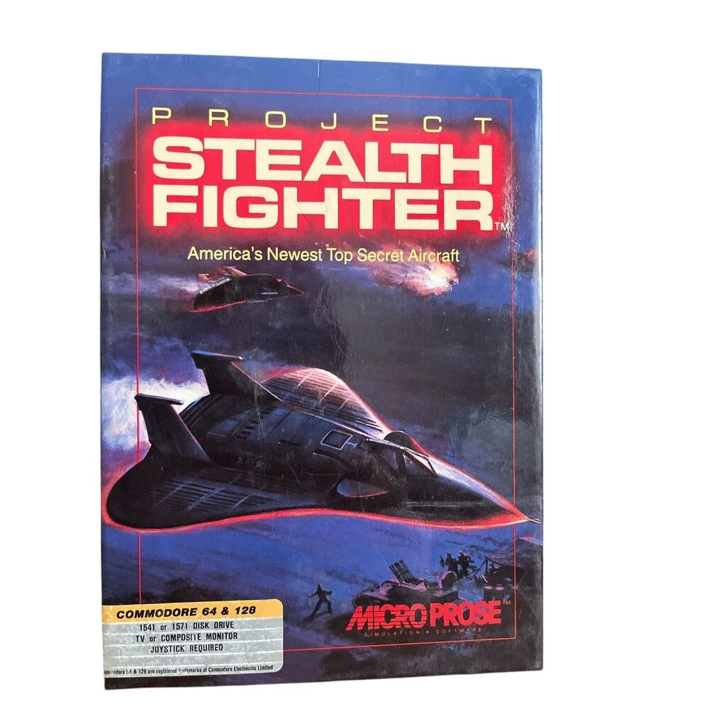 Microprose Project Stealth Fighter for Commodore 64 Manual Maps Original Box